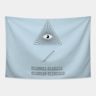 Eye write code computer programmer hipster geek Tapestry