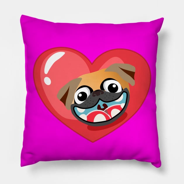 My pug is my valentine Pillow by chrstdnl