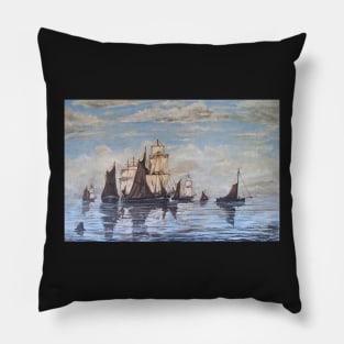 DUTCH SHIPS PICKING UP COAL AT EXMOUTH, DEVON Pillow