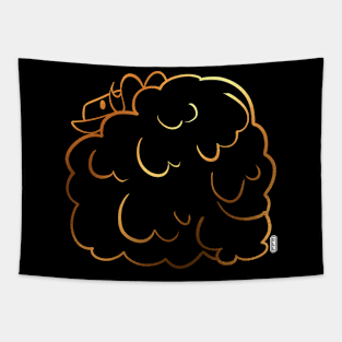 Golden Sheep behind Tapestry