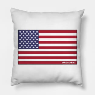 Irreverent Collection: USA Flag with smiley faces Pillow