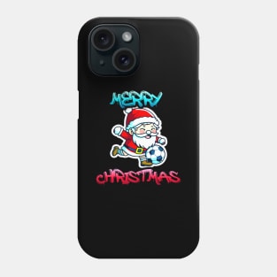 Santa Claus Soccer Lovers  - Merry Christmas Futball Football - Winter Graphic Graffiti Art - Holiday Gift Phone Case