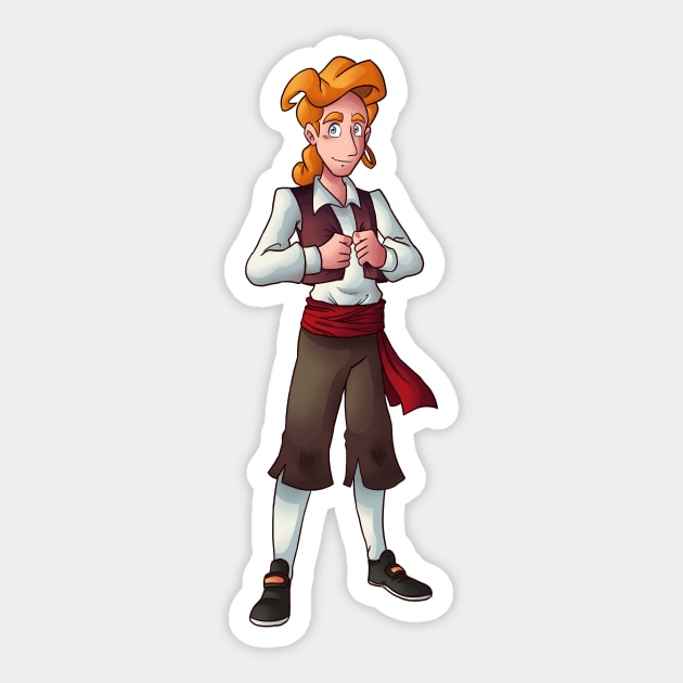 Guybrush from MONKEY ISLAND Monkey Island Sticker TeePublic