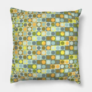 Circle in Squares in Yellow Pillow