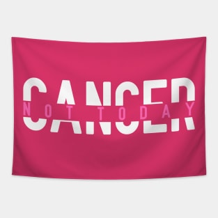 Not Today Breast Cancer | Pink Fighter & Survivor Tapestry