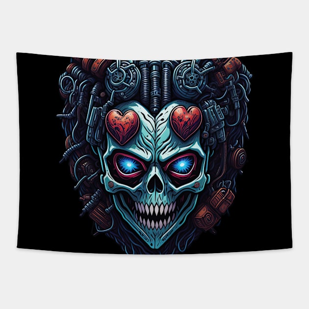 Cyborg Hearts Tapestry by Houerd