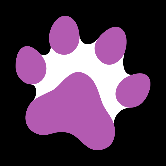 Purple paw print by Mhea