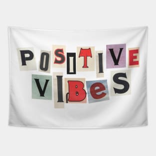 Positive Vibes Newspaper Tapestry