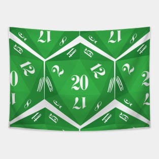 Green 20-Sided Dice Design Tapestry