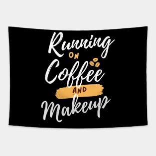 Running On Coffee And Makeup Tapestry