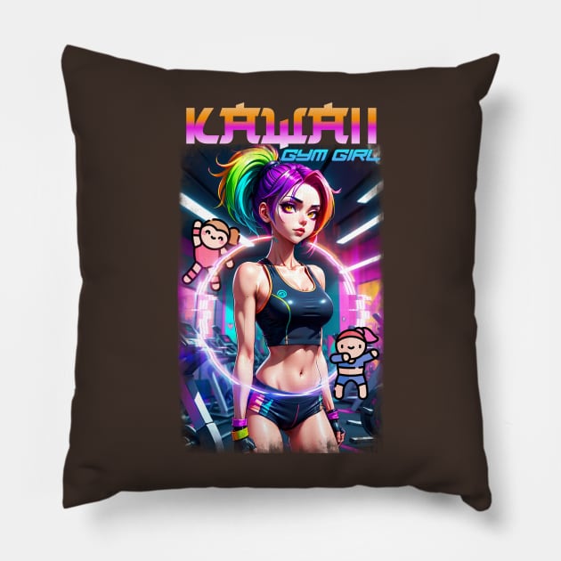 Kawaii Gym Girl 04 Pillow by KawaiiDread