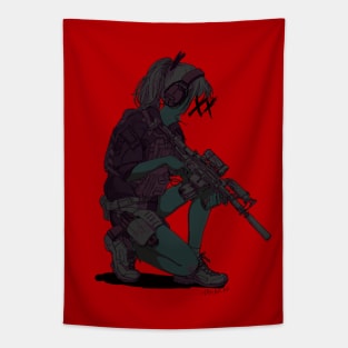 Gun girl Tapestry