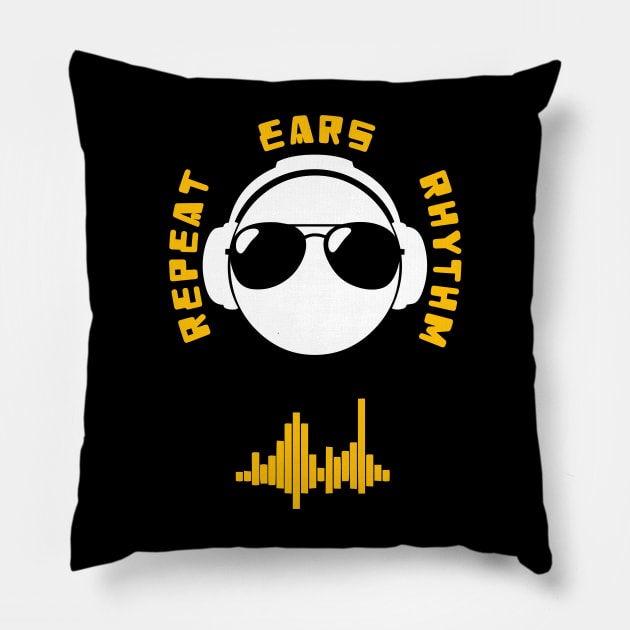 Ears, Rhythm, Repeat Pillow by Salaar Design Hub