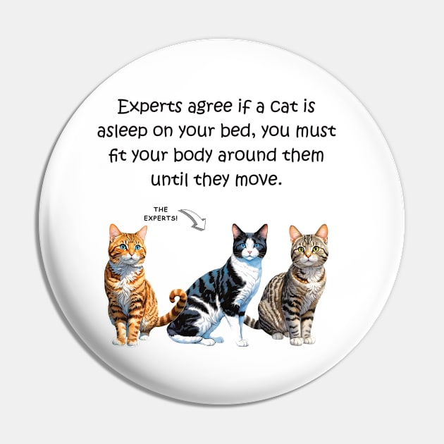 Experts agree if a cat is asleep on your bed, you must fit your body around them until they move - funny watercolour cat design Pin by DawnDesignsWordArt