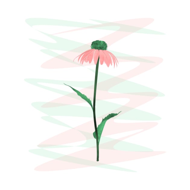 Pink Coneflower by cesartorresart