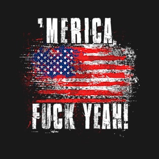 'Merica Fuck Yeah! Wartorn Distressed Flag T-Shirt