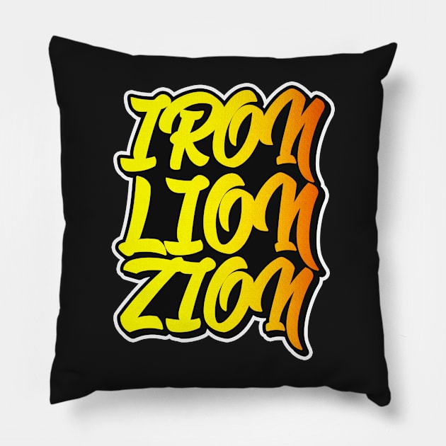 Iron Lion Zion Reggae Pillow by rastauniversity