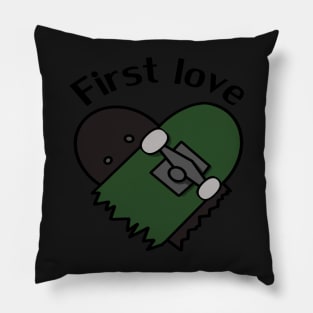 Skateboard heart 'first love' Pillow