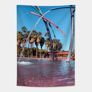 Colorful fountain in downtown Palm Springs Tapestry