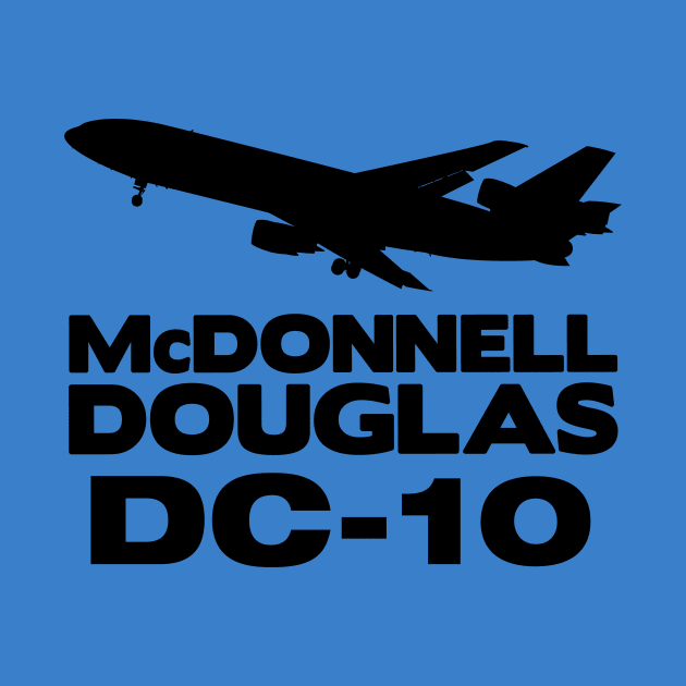 McDonnell Douglas DC-10 Silhouette Print (Black) by TheArtofFlying