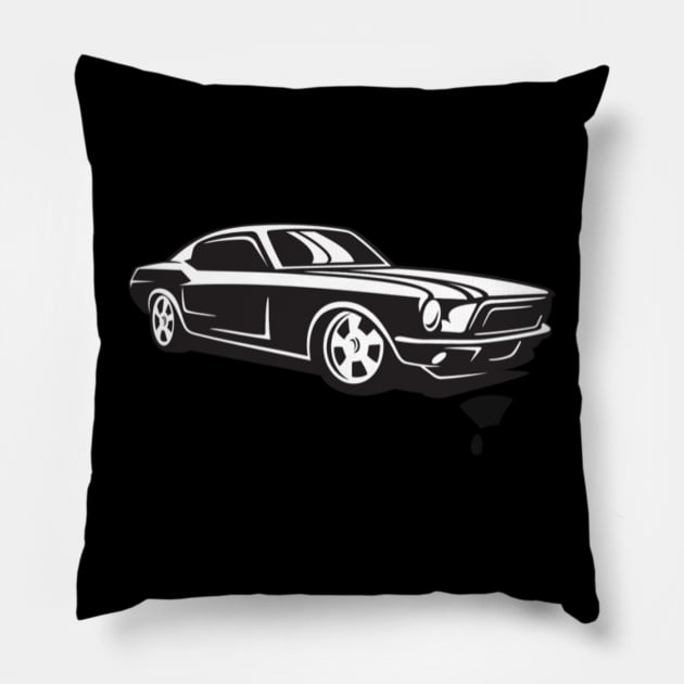 Muscle Car Cartoon Pillow by Motor World