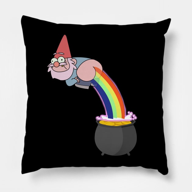 Rainbow Pooping Gnome Pillow by MarxMerch