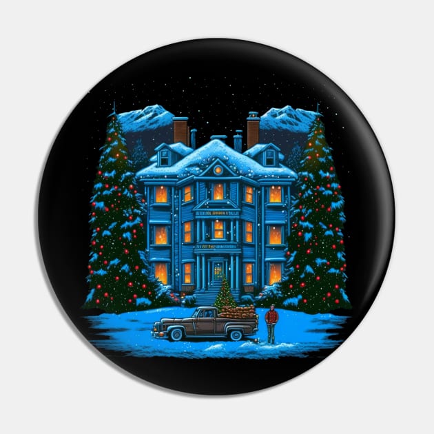 Christmas Vacation Poster Art Truck Parked Front House In The Snow Pin by GIFTGROO