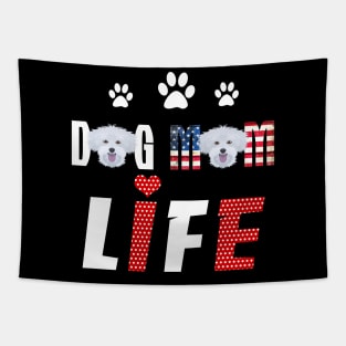 Maltese Mom Life Patriotic America 4Th Of July Tapestry