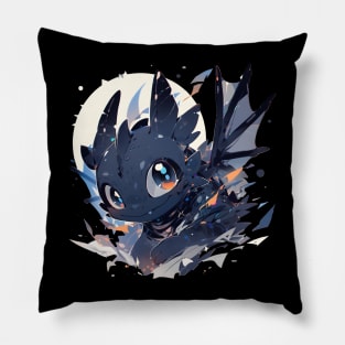 Black fury dragon Pillow