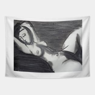 Reclining 3 - Female Nude Tapestry
