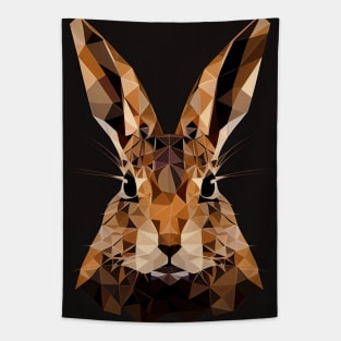 Triangle Rabbit - Abstract polygon animal face staring Tapestry