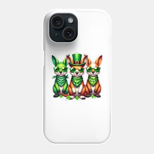 St Patricks Day Trio of Kangaroos Phone Case