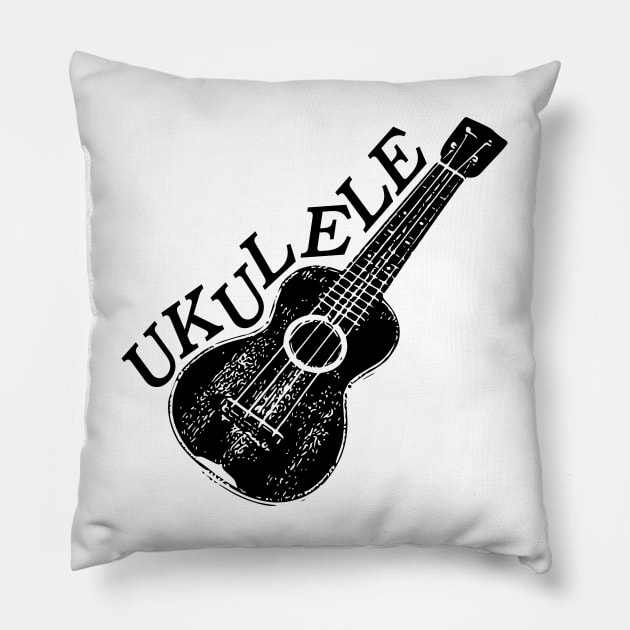 Ukulele Typography Pillow by Braznyc