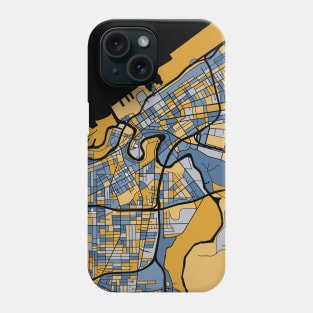 Cleveland Map Pattern in Blue & Gold Phone Case