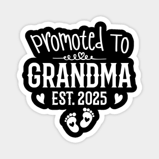 Promoted To Grandma Est 2025 New Grandma Women Grandmother Magnet