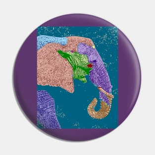 Abstract Elephant Pin