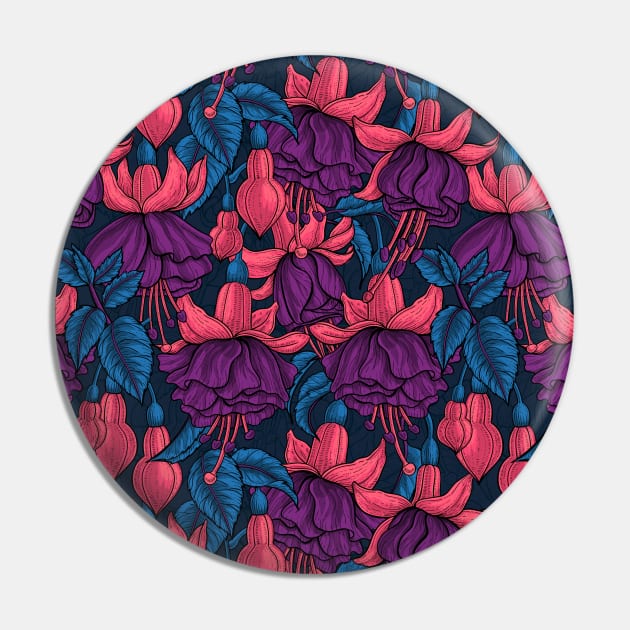 Fuchsia on dark blue Pin by katerinamk