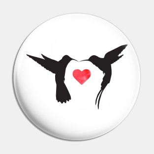 Hummingbird kissing Pin