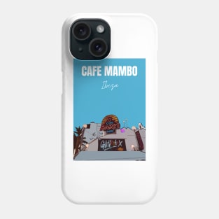 Cafe Mambo Poster Blue Phone Case