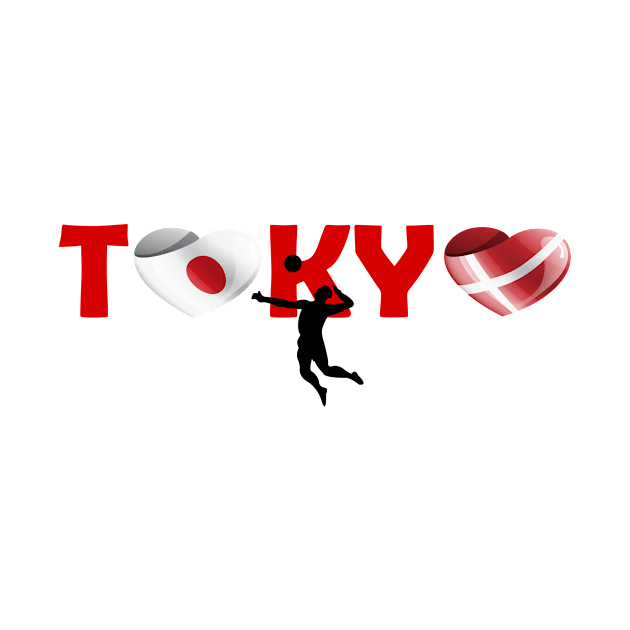 Sports games in Tokyo: Volleyball team from Denmark (DK) by ArtDesignDE