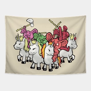 Koala Warriors Riding Unicorns Tapestry