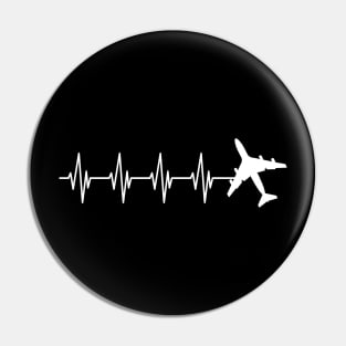 Airplane Pilot Heartbeat Pin