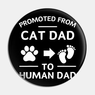 Promoted From Cat Dad To Human Dad Daddy Men Papa Father Pin