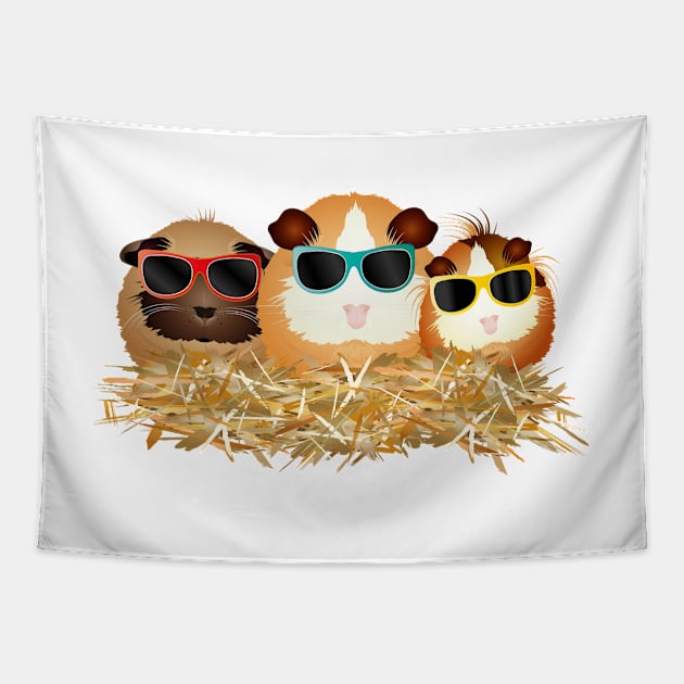 cool guinea pig group with sunglasses Tapestry by Kisho