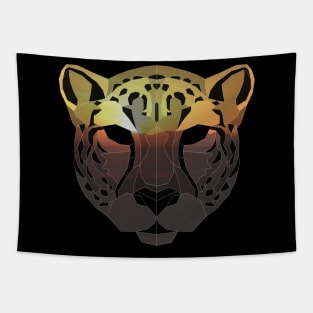 Cheetah Low Poly Double Exposure Art Tapestry