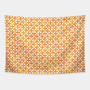 Geometric Flower Petal Pattern (Orange) Tapestry