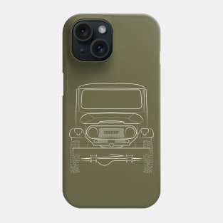 Toyota Land Cruiser FJ40 - front stencil, white Phone Case