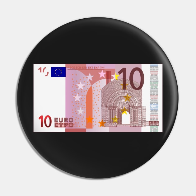 10 Euro Banknote Pin by EphemeraKiosk