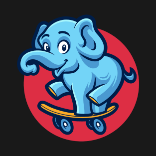 Elephant Skating funny skateboarding gift for elephant lovers T-Shirt