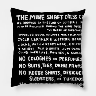 Mineshaft Vintage Retro Gay LGBT NYC New York 80s Leather Pillow